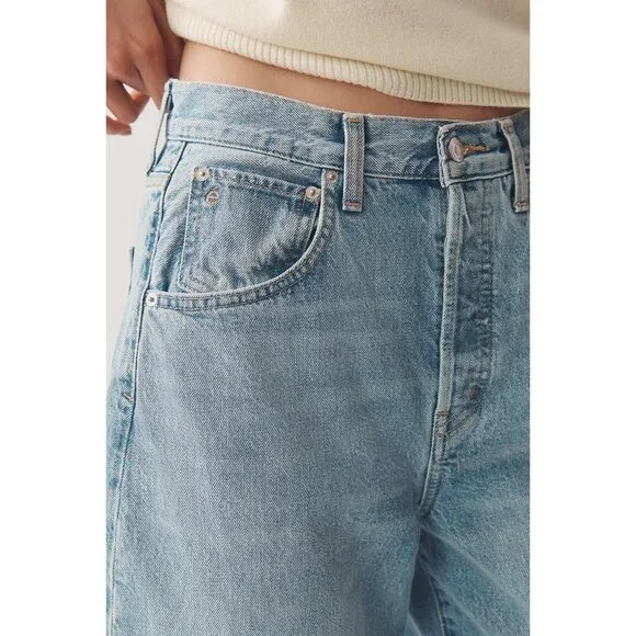 Etica Denim Cassel Ultra High Barrel Jeans Women Size 26 Atwood Wash 100% Cotton - Picture 12 of 16